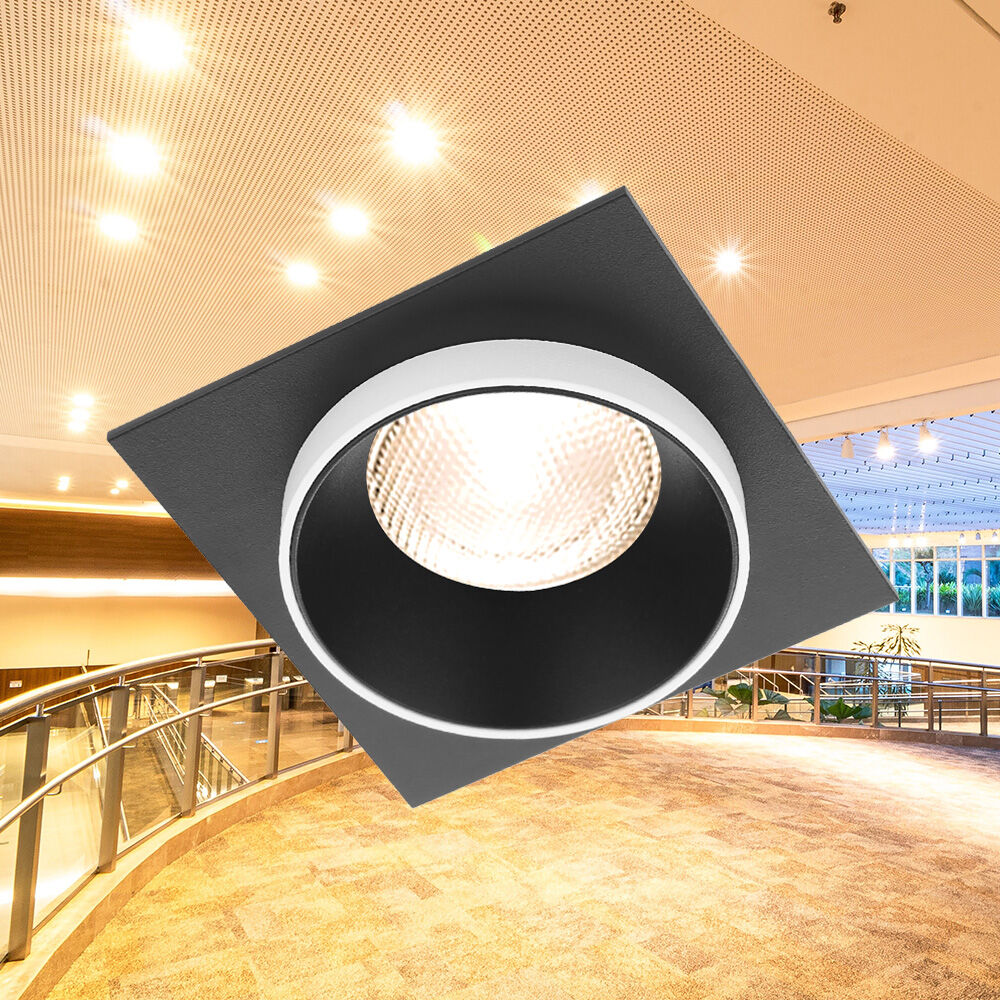 Spot Incastrat Patrat Negru & Alb Dulie GU10 Ø92x38mm led ceiling light