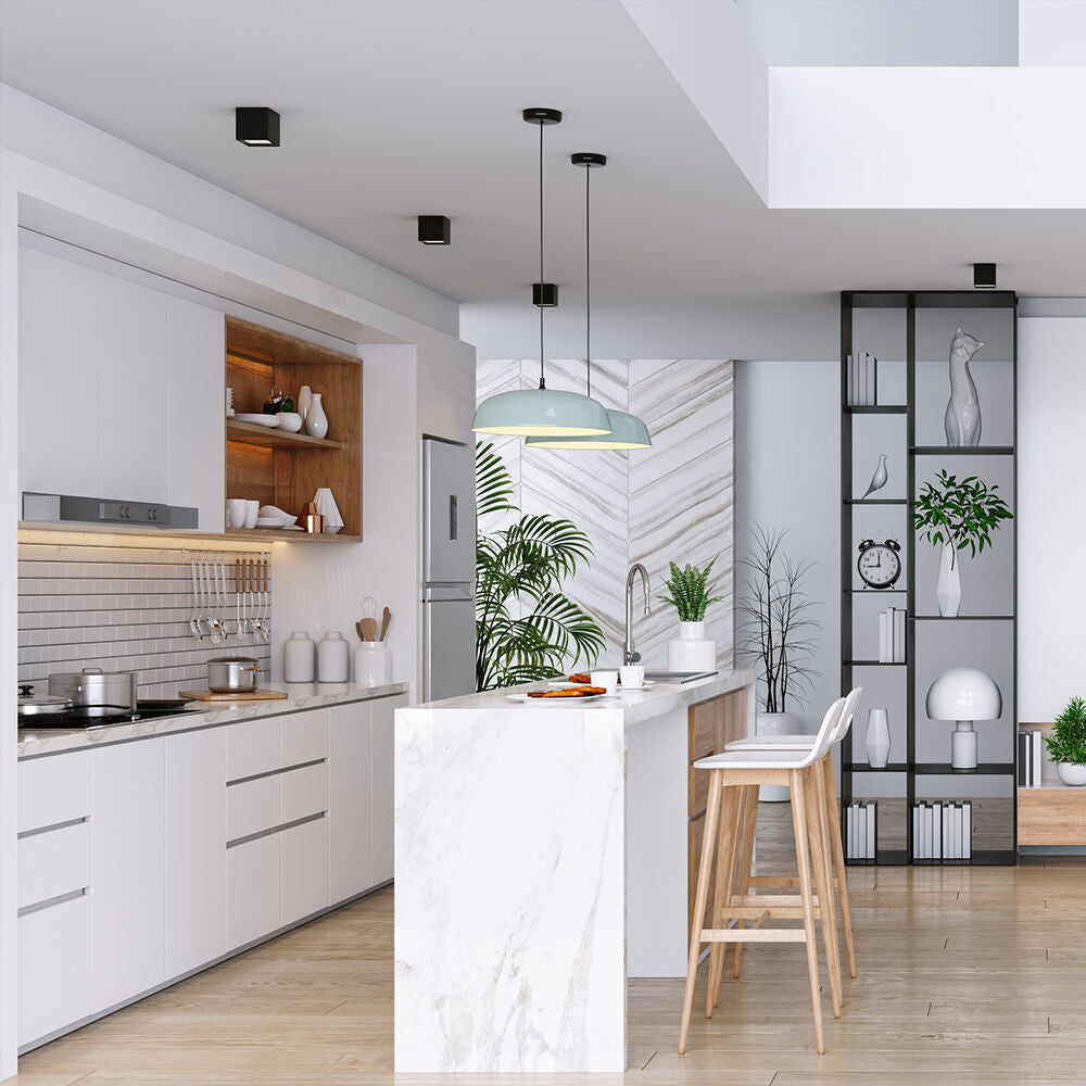 Spot Aplicat Patrat Negru & Auriu Dulie GU10 L80xH117mm led ceiling light