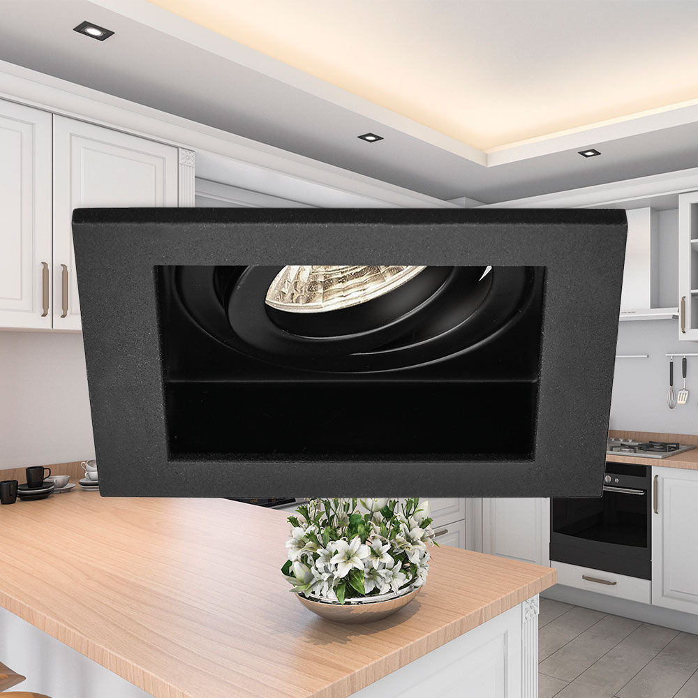 Spot Incastrat Patrat Fascicul Reglabil Negru Dulie GU10 L100xH30mm led ceiling light