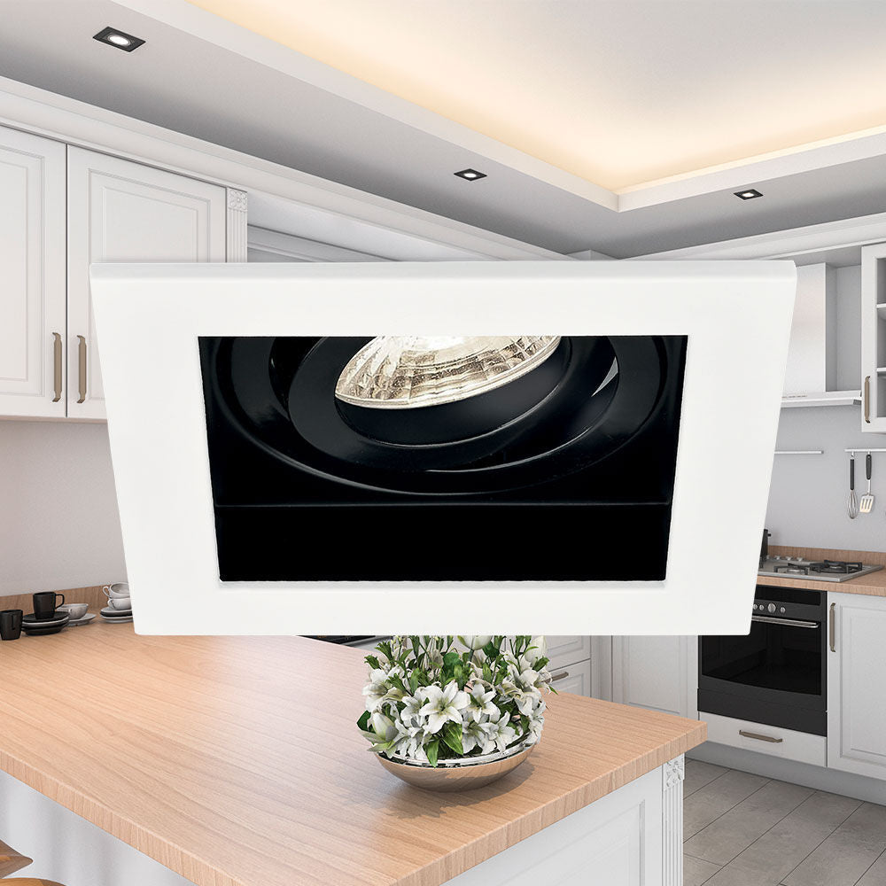 Spot Incastrat Patrat Fascicul Reglabil Alb & Negru Dulie GU10 L100xH30mm led ceiling light