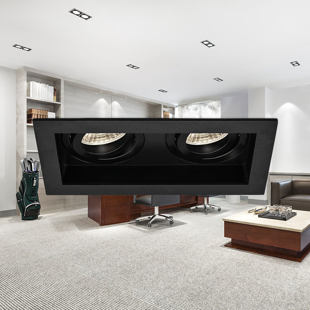 Spot Incastrat Dreptunghiular Fascicul Reglabil Negru Dulie 2xGU10 L185xH33mm led ceiling light
