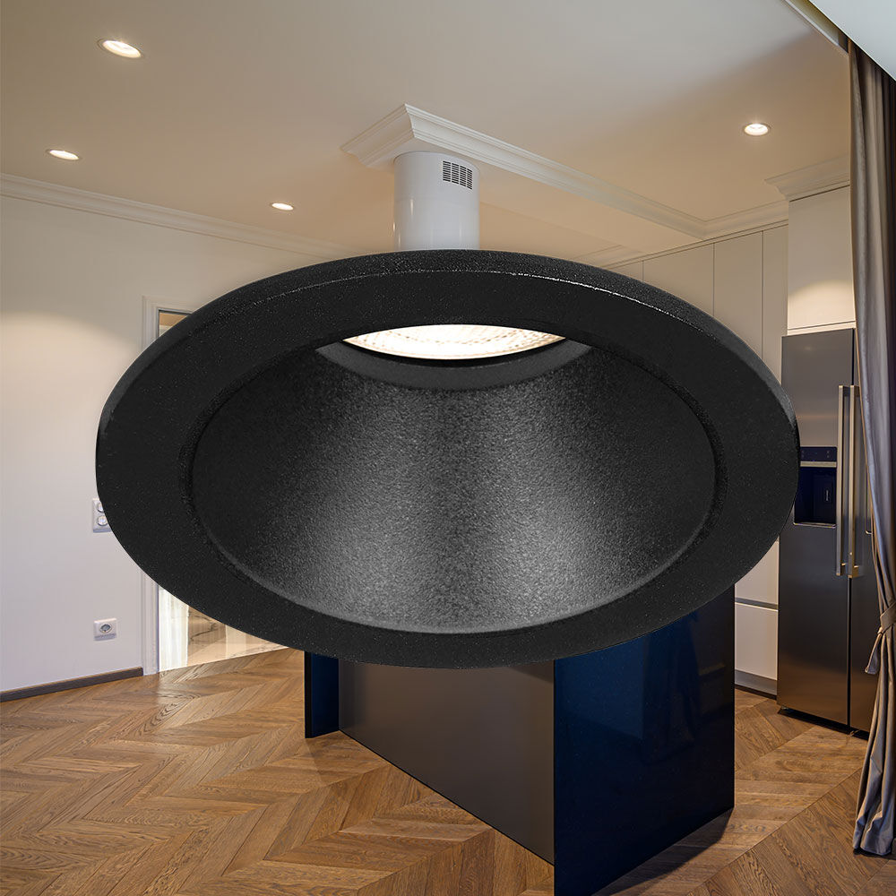 Spot Incastrat Rotund Negru Dulie GU10 Ø85x32mm led ceiling light