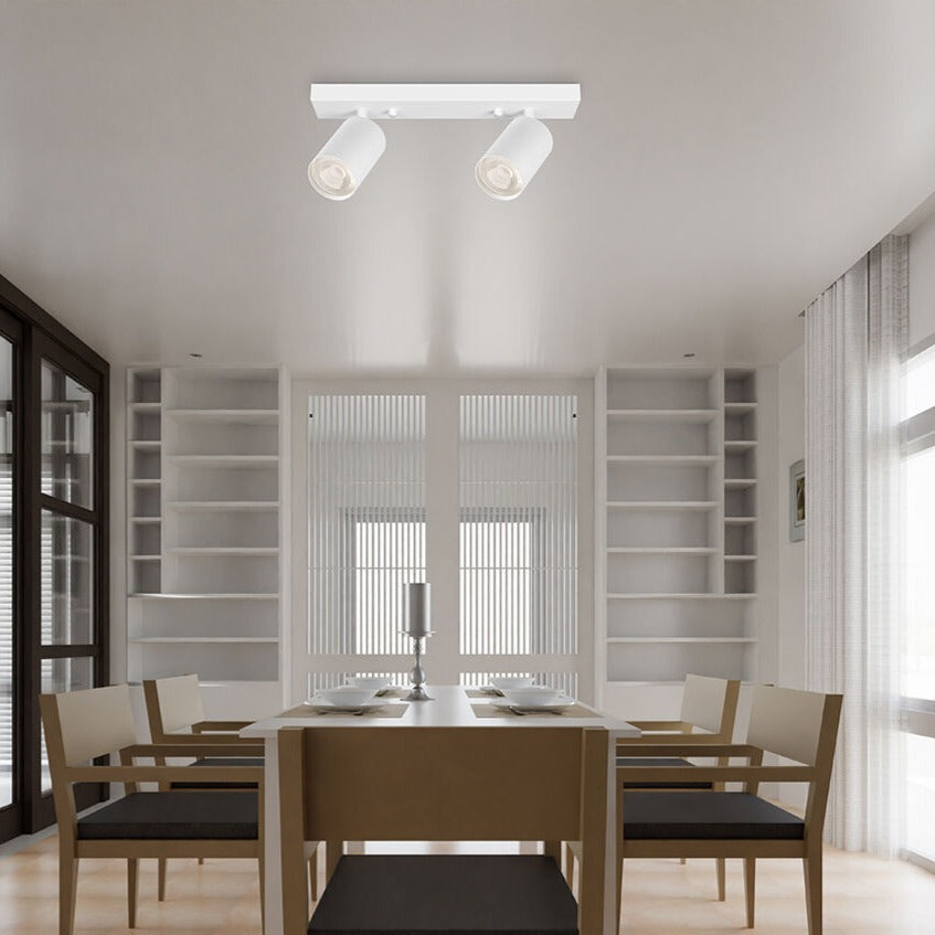 Lustra Alba Liniara cu 2 Spoturi Reglabile 2xGU10 Lighting Fixtures