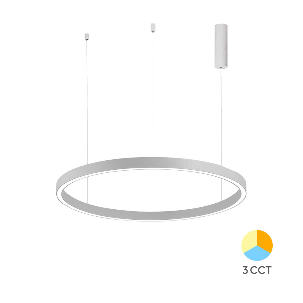 Lustra LED Suspendata TULLIO 60cm White 1 Segment Echivalent 300W ALBA / SUSPENDATE / 60CM Lighting Fixtures