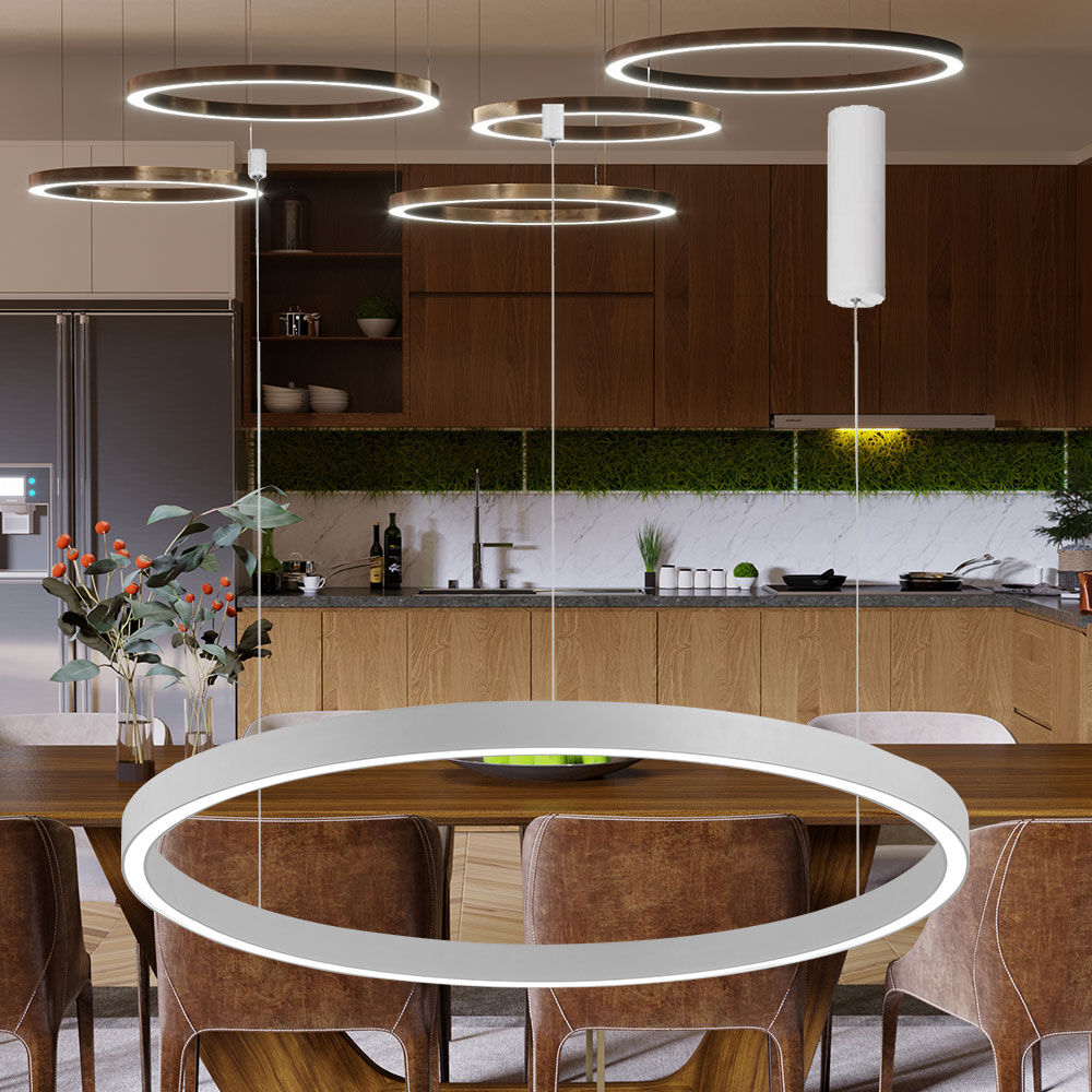 Lustra LED Suspendata TULLIO 60cm White 1 Segment Echivalent 300W ALBA / SUSPENDATE / 60CM Lighting Fixtures