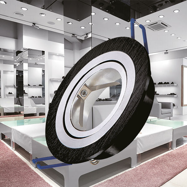 Spot Incastrat Rotund Fascicul Reglabil Negru & Argintiu Dulie MR16 Ø94x25mm led ceiling light