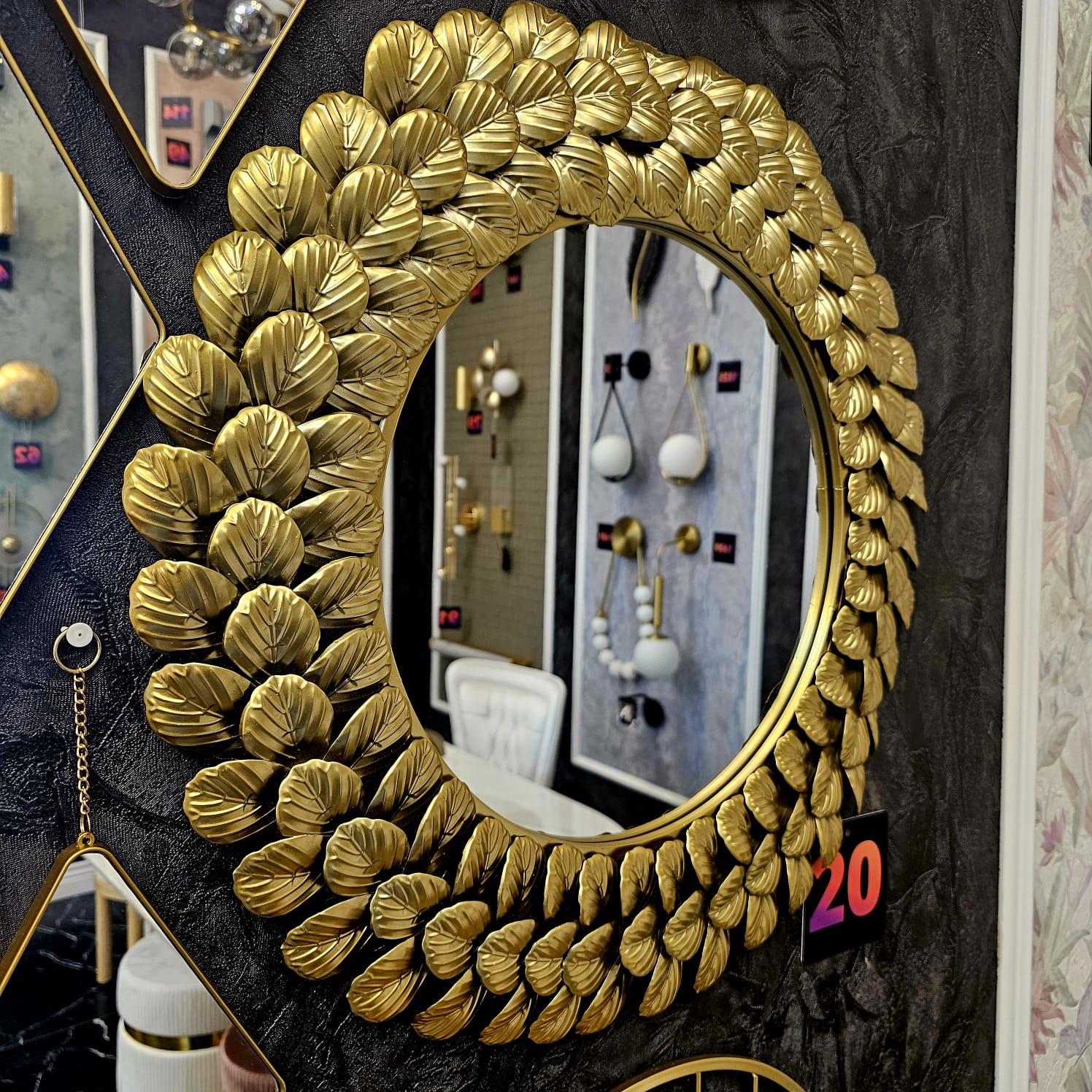 Oglindă de Perete Premium Royal Leaves AURIE / 60CM decorative mirror