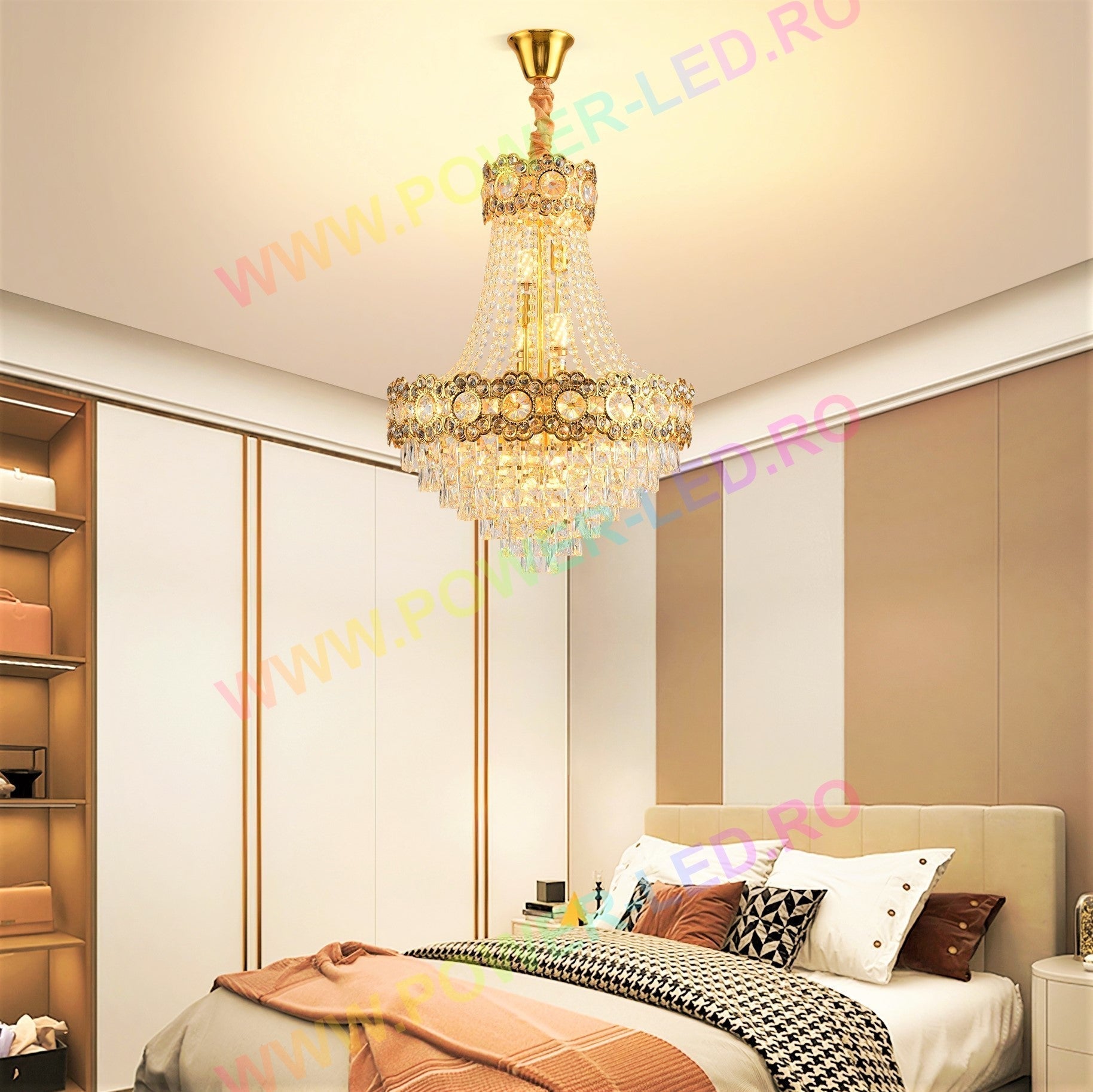 Candelabru Cristal Auriu Suleyman Chandeliers Crystal