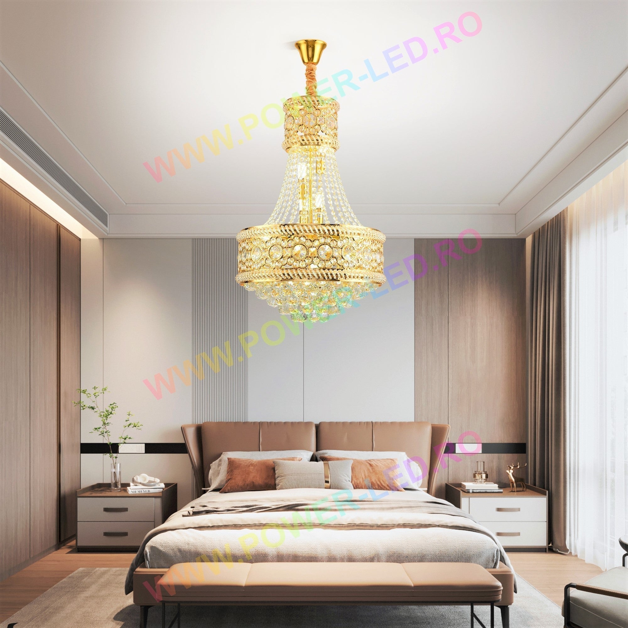Candelabru Cristal Auriu Figo Chandeliers Crystal