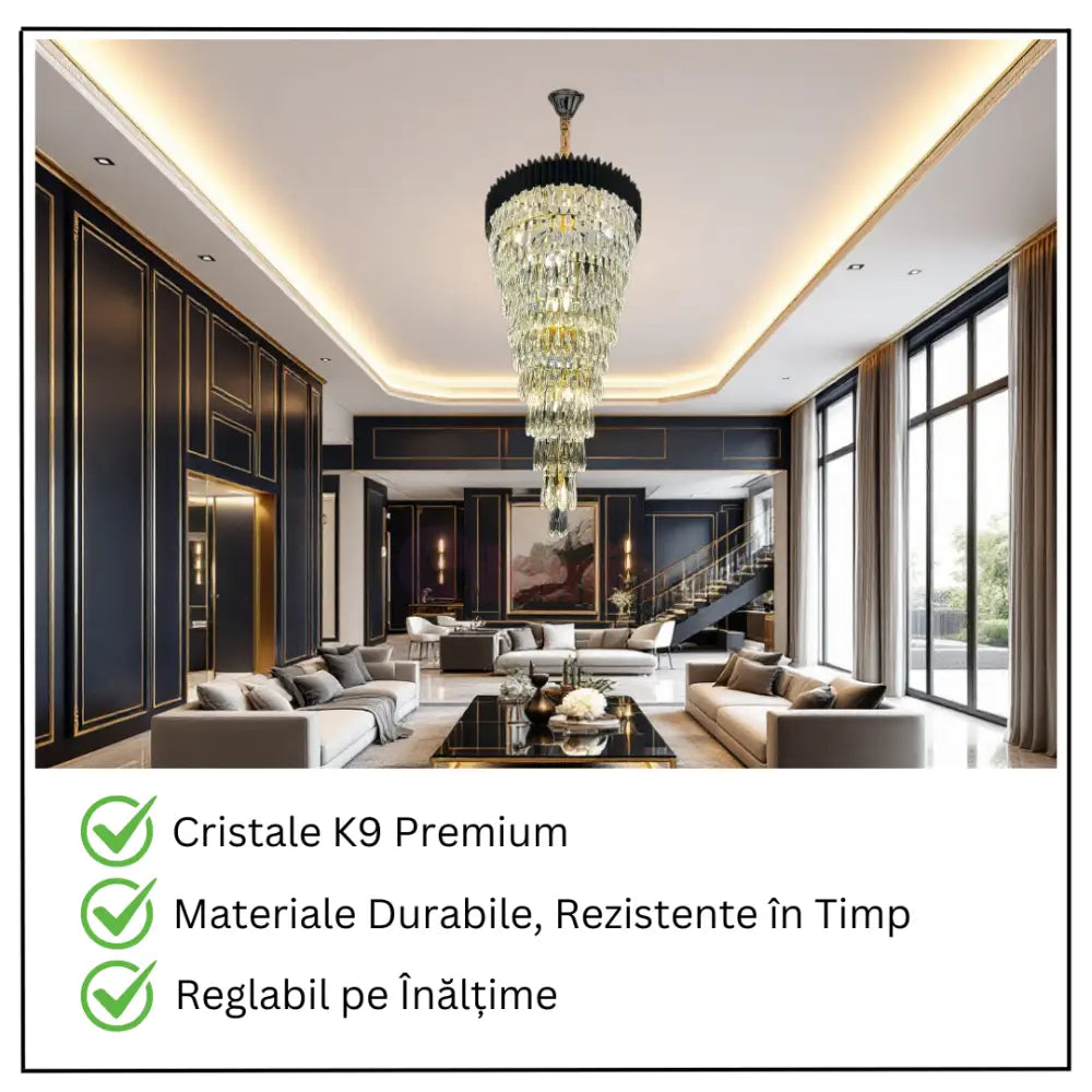 Candelabru Cristal 25xE14 Black Extravaganza NEAGRA / 70X160CM / CRISTAL Chandeliers Crystal