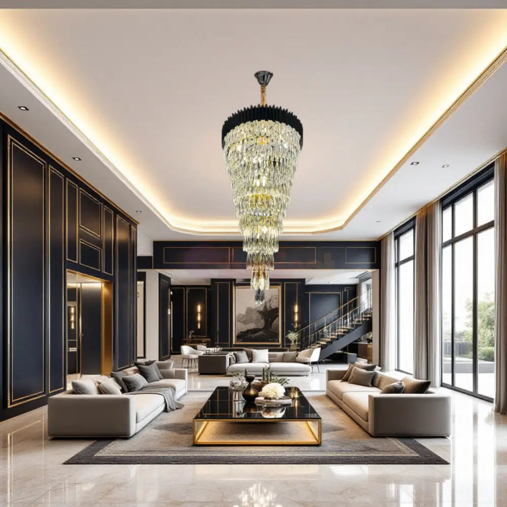 Candelabru Cristal 25xE14 Black Extravaganza NEAGRA / 70X160CM / CRISTAL Chandeliers Crystal