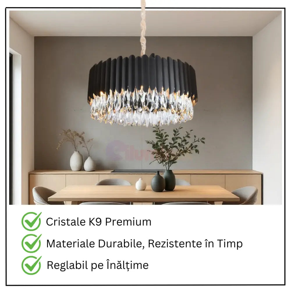 Candelabru Cristal 8xE14 Black Extravaganza NEAGRA / 55X26CM / CRISTAL Chandeliers Crystal