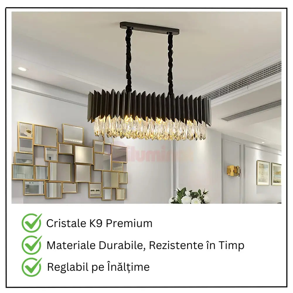 Candelabru Cristal Black Extravaganza 80x35cm NEAGRA / 80X35CM / CRISTAL Chandeliers Crystal