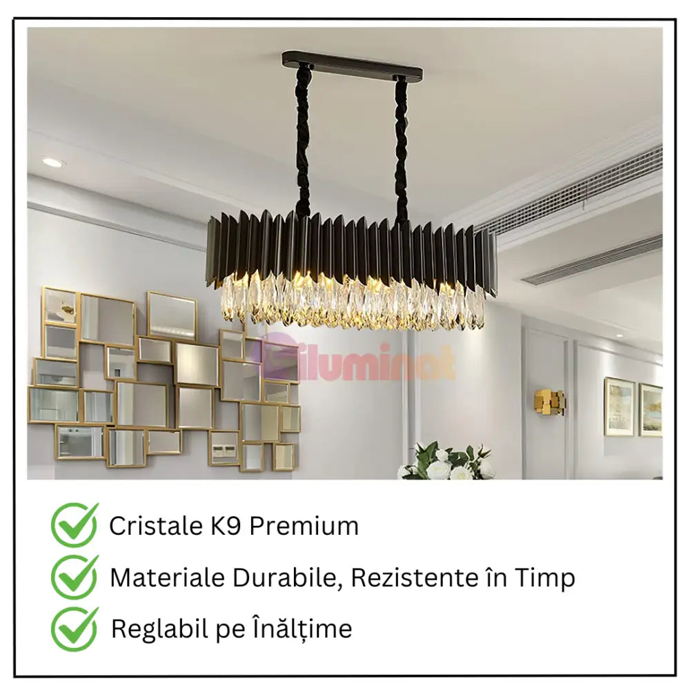 Candelabru Cristal Black Extravaganza 80x35cm NEAGRA / 80X35CM / CRISTAL Chandeliers Crystal