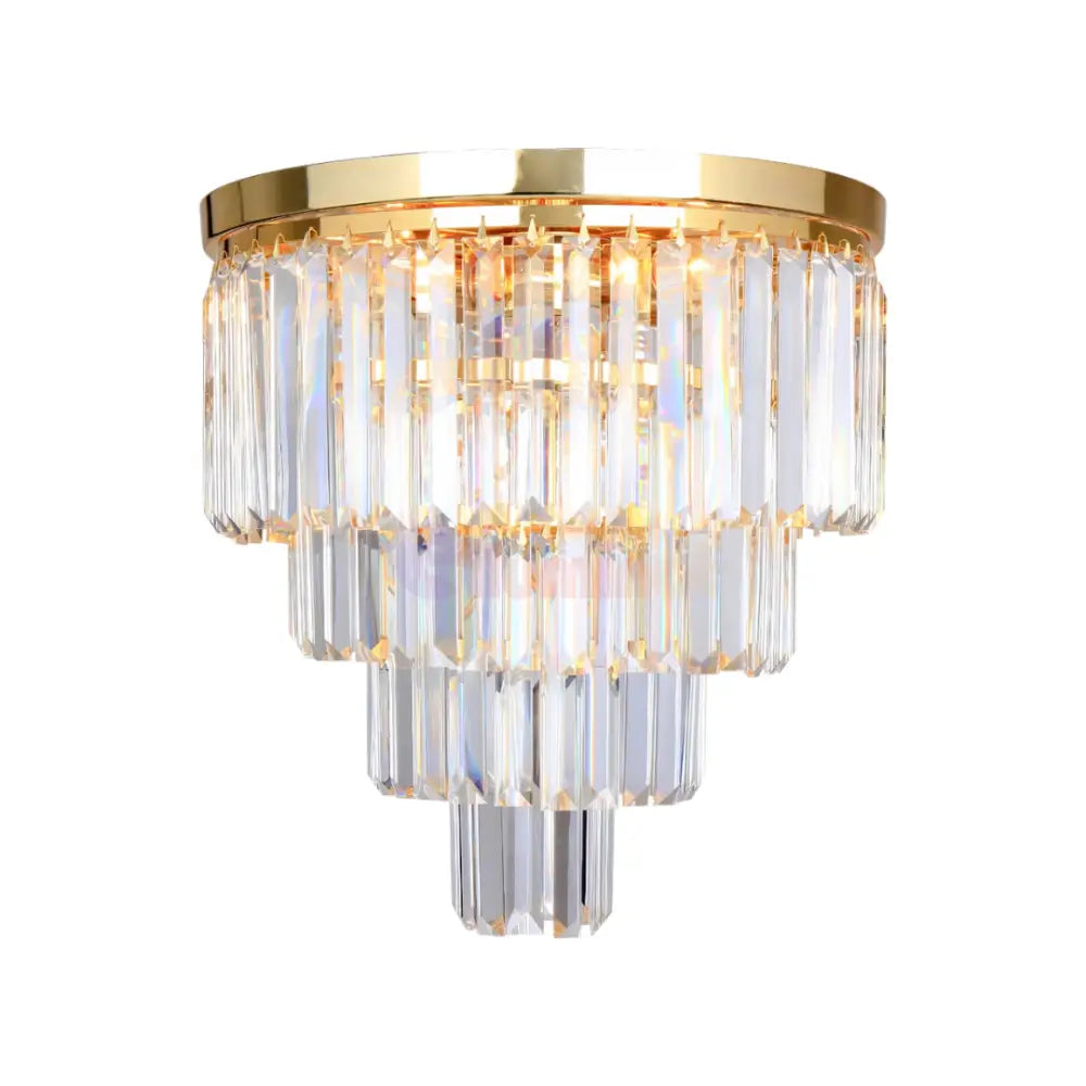 Lustra Cristal 5xE14 Volux ALB + AURIU / CRISTAL / 30CM Chandeliers Crystal