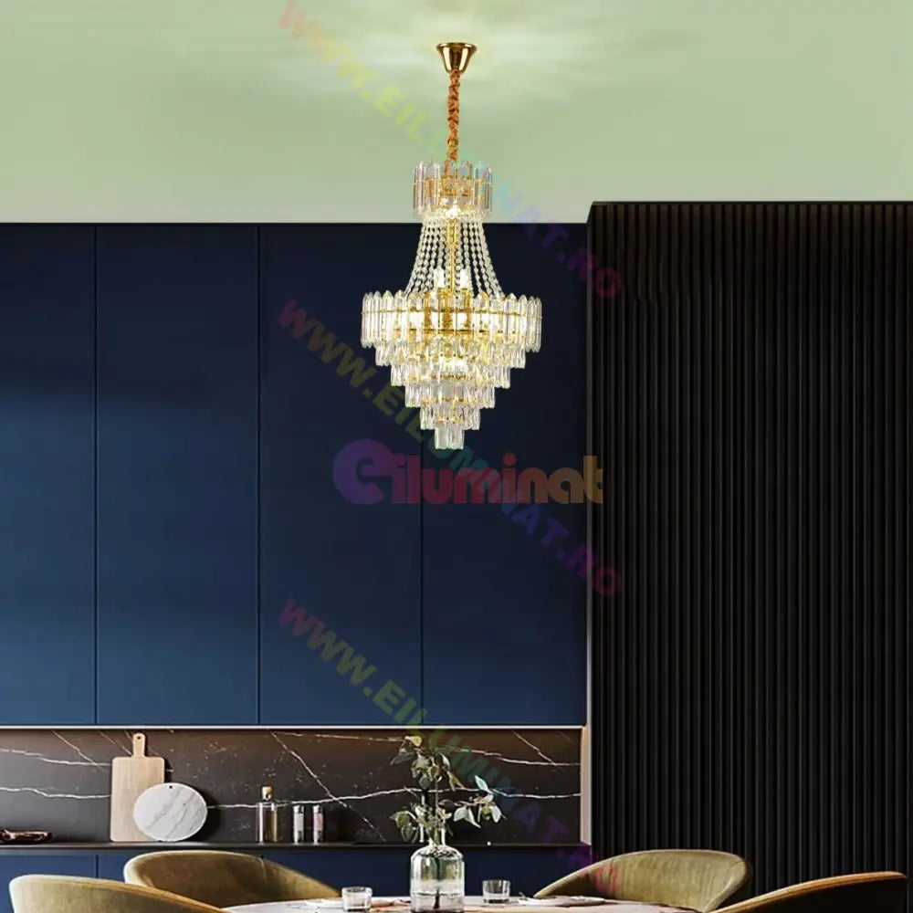 Candelabru Cristal Auriu Doha Chandeliers Crystal