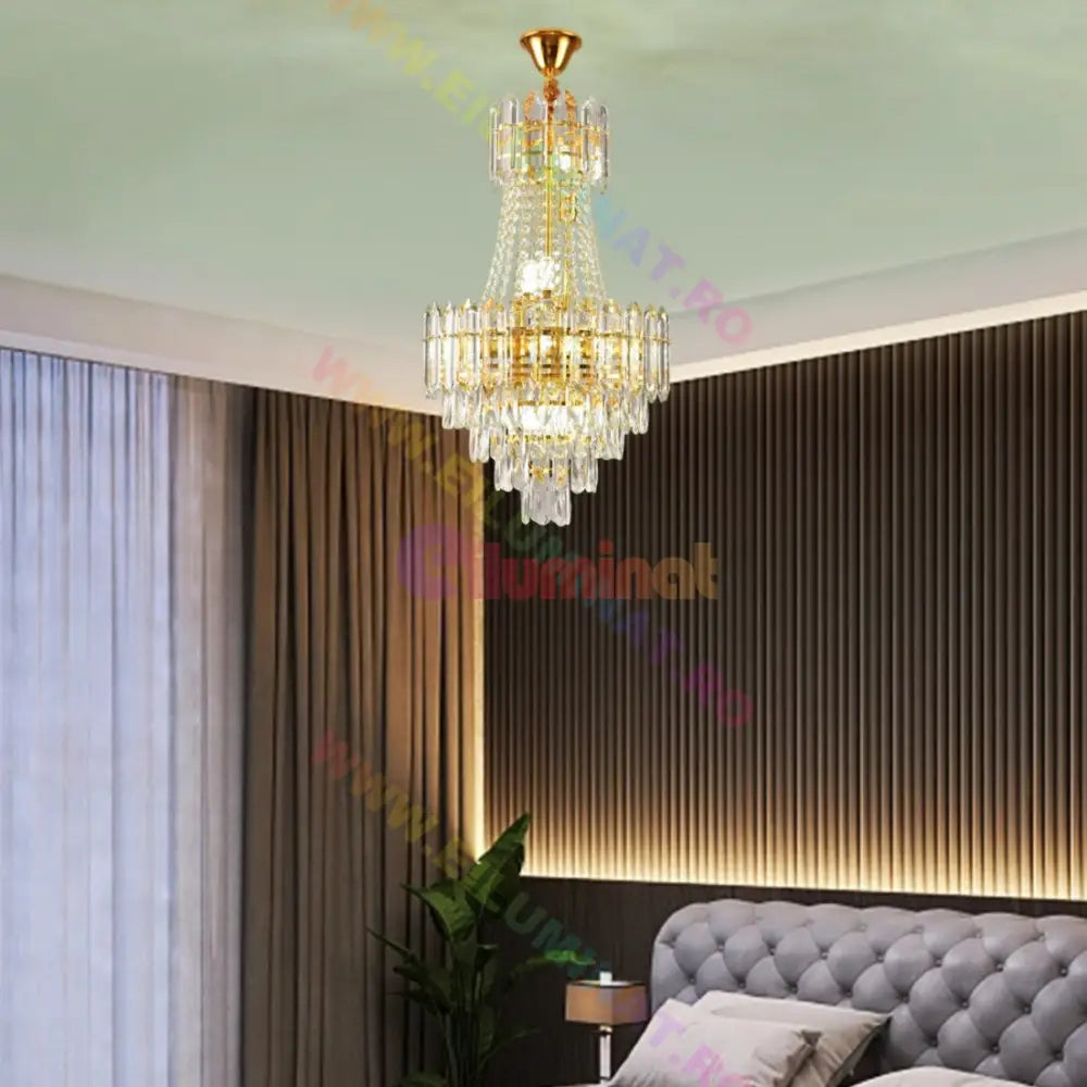 Candelabru Cristal Auriu Doha Chandeliers Crystal