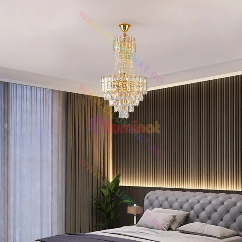 Candelabru Cristal Auriu Doha Chandeliers Crystal