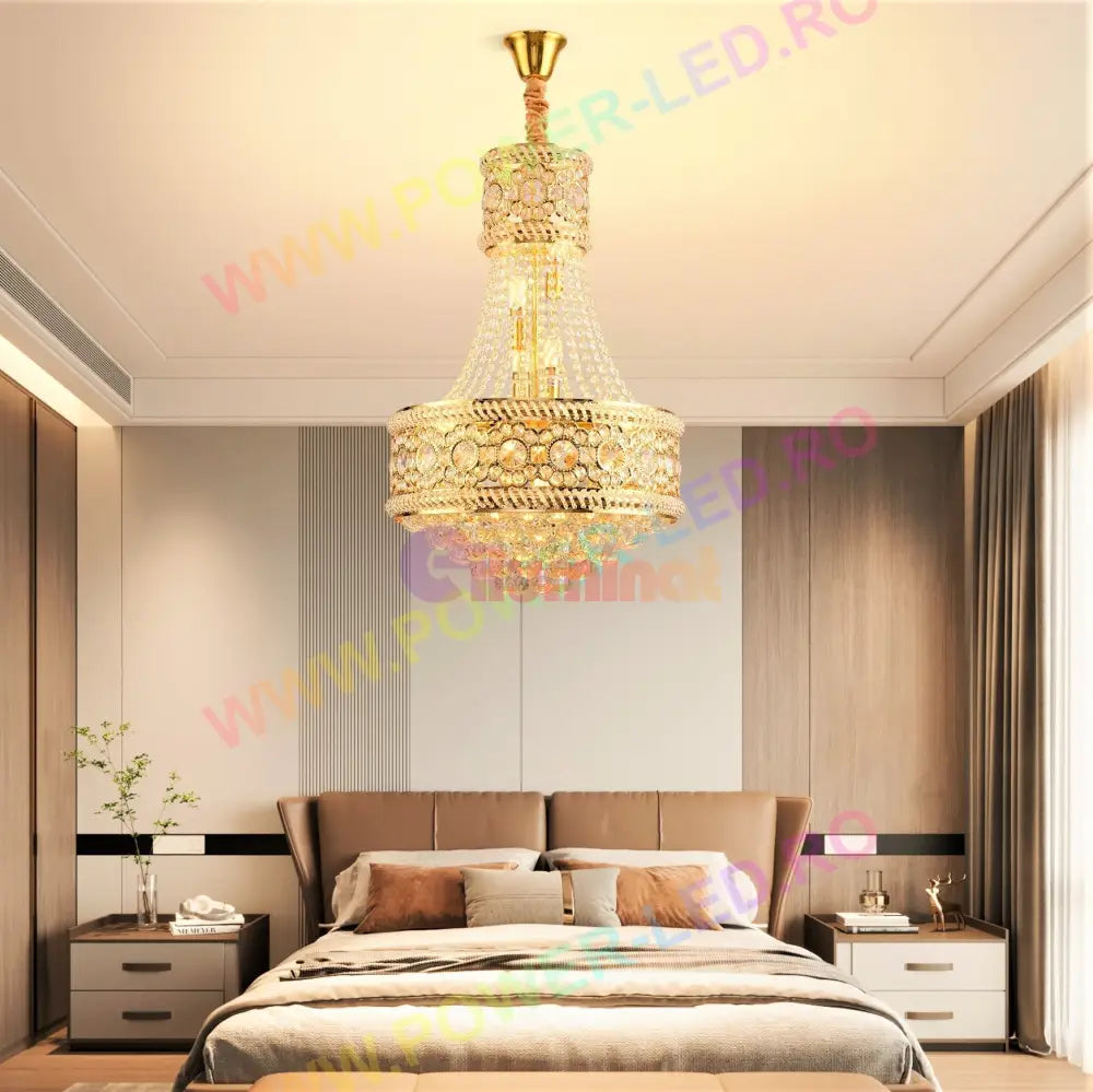 Candelabru Cristal Auriu Figo Chandeliers Crystal