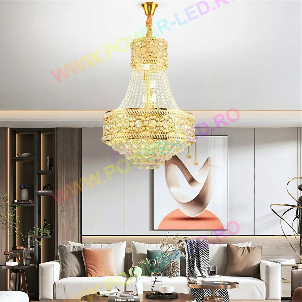 Candelabru Cristal Auriu Figo Chandeliers Crystal