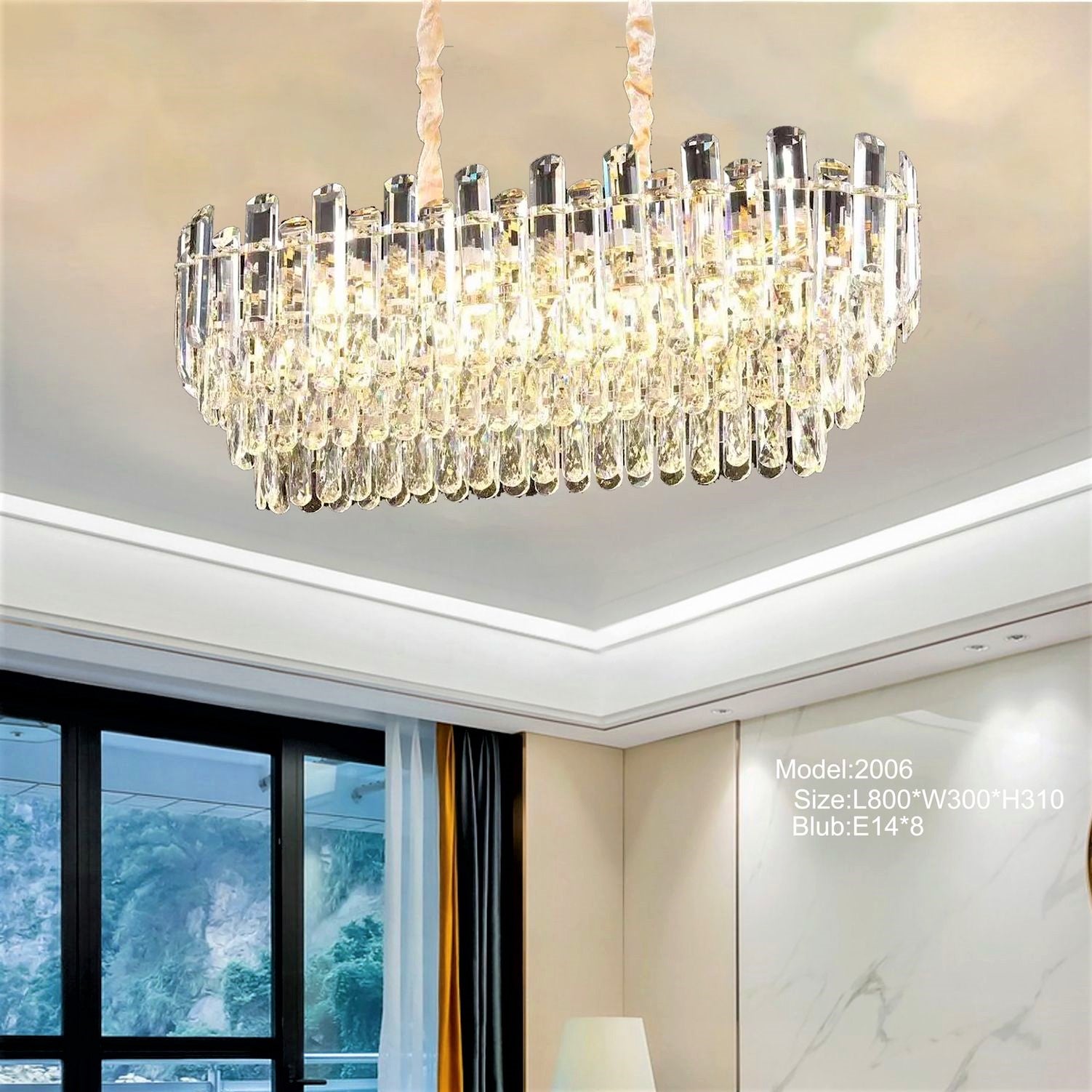 Candelabru Cristal May Gold 800X300Mm Chandeliers Crystal