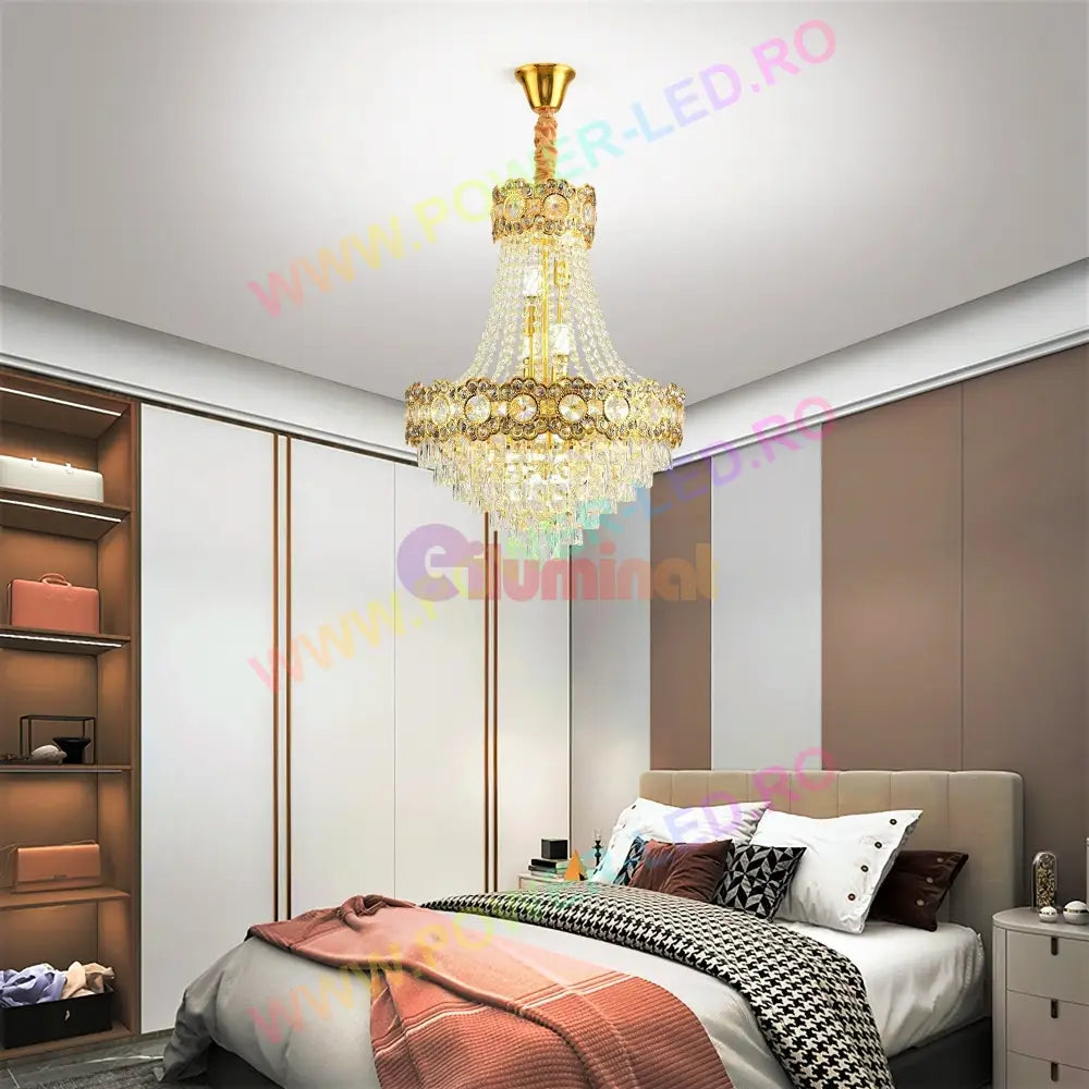 Candelabru Cristal Auriu Suleyman Chandeliers Crystal