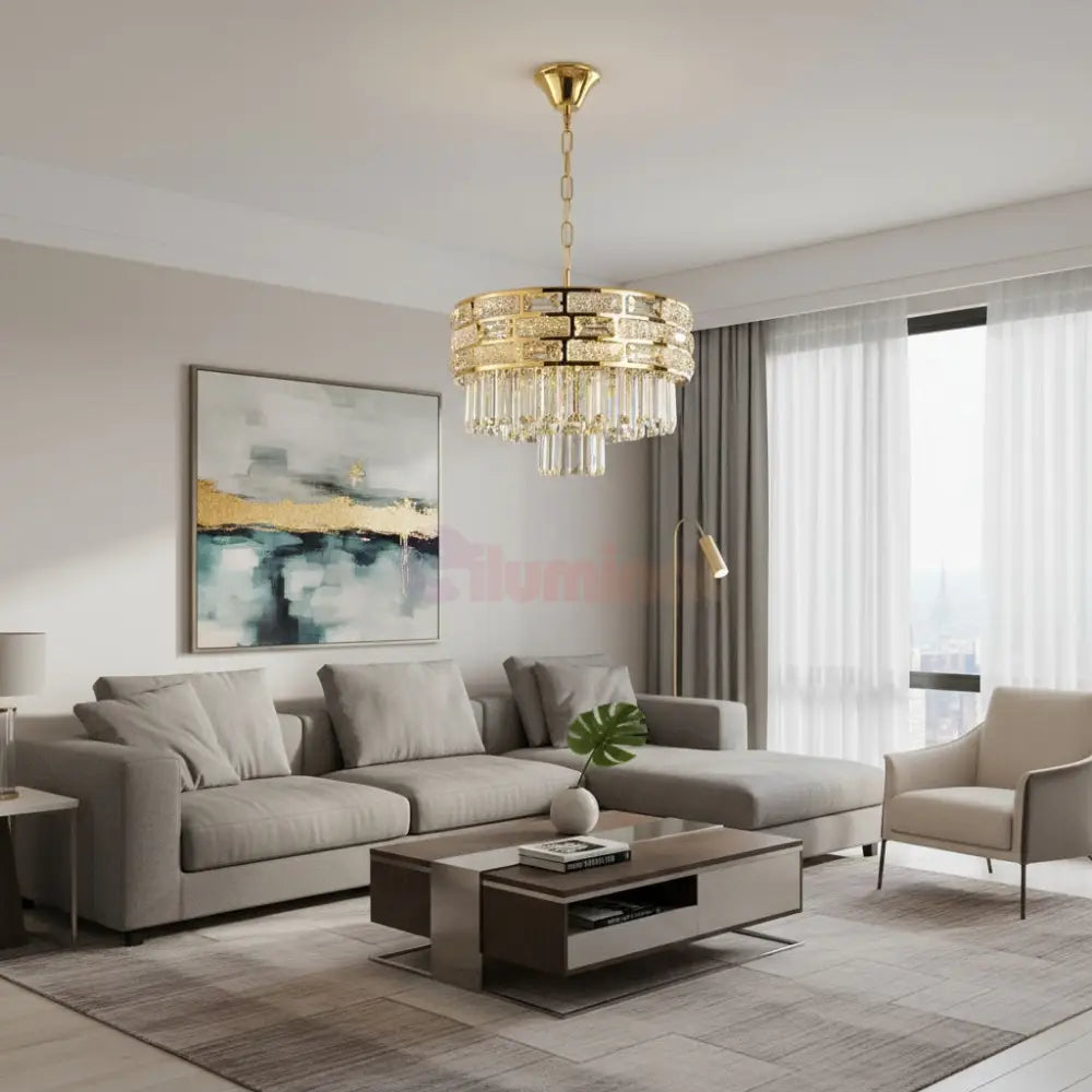 Candelabru Cristal BERA Gold ⌀40CM Chandeliers Crystal