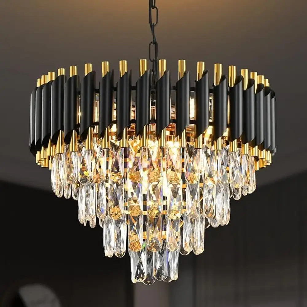 Candelabru Cristal BLACK PANTHER 400mm NEGRU + AURIU / CRISTAL / 40CM Chandeliers Crystal