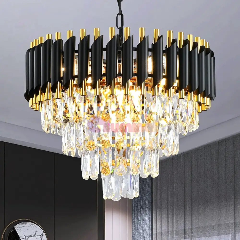 Candelabru Cristal BLACK PANTHER 400mm NEGRU + AURIU / CRISTAL / 40CM Chandeliers Crystal