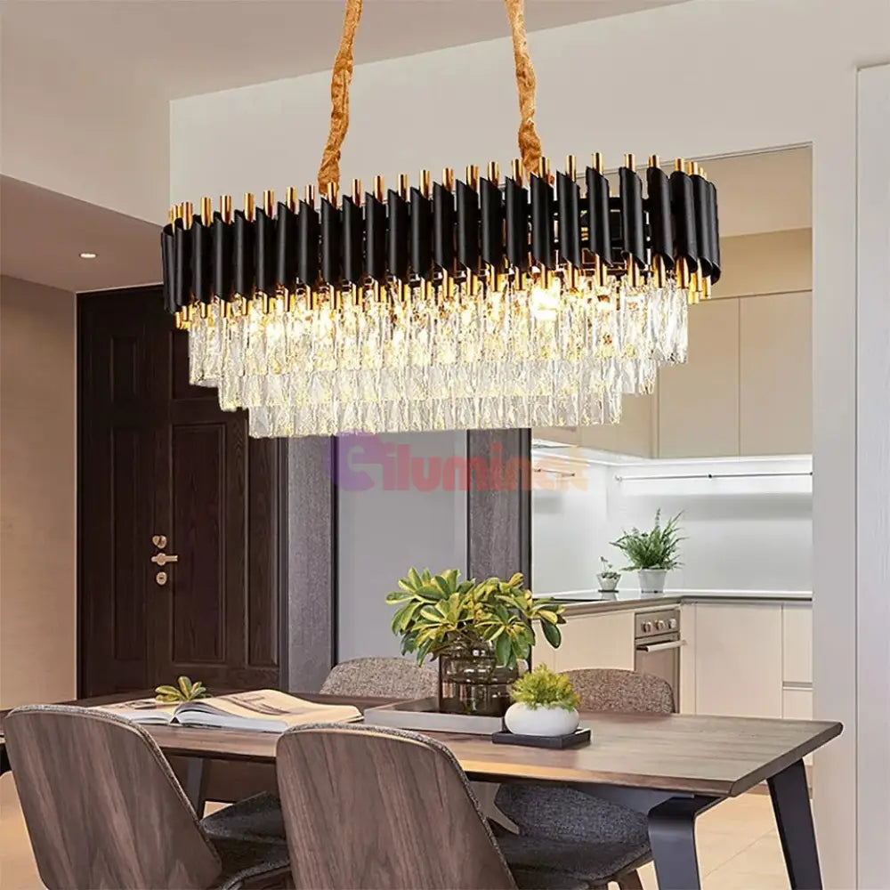 Candelabru Cristal Black Panther 800X300Mm Chandeliers Crystal