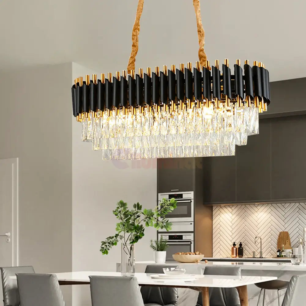Candelabru Cristal Black Panther 800X300Mm Chandeliers Crystal