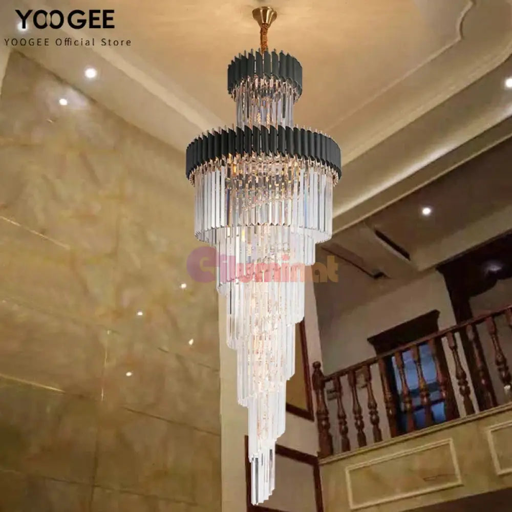 Candelabru Cristal Black Panther Luxury 300Cm Chandeliers Crystal