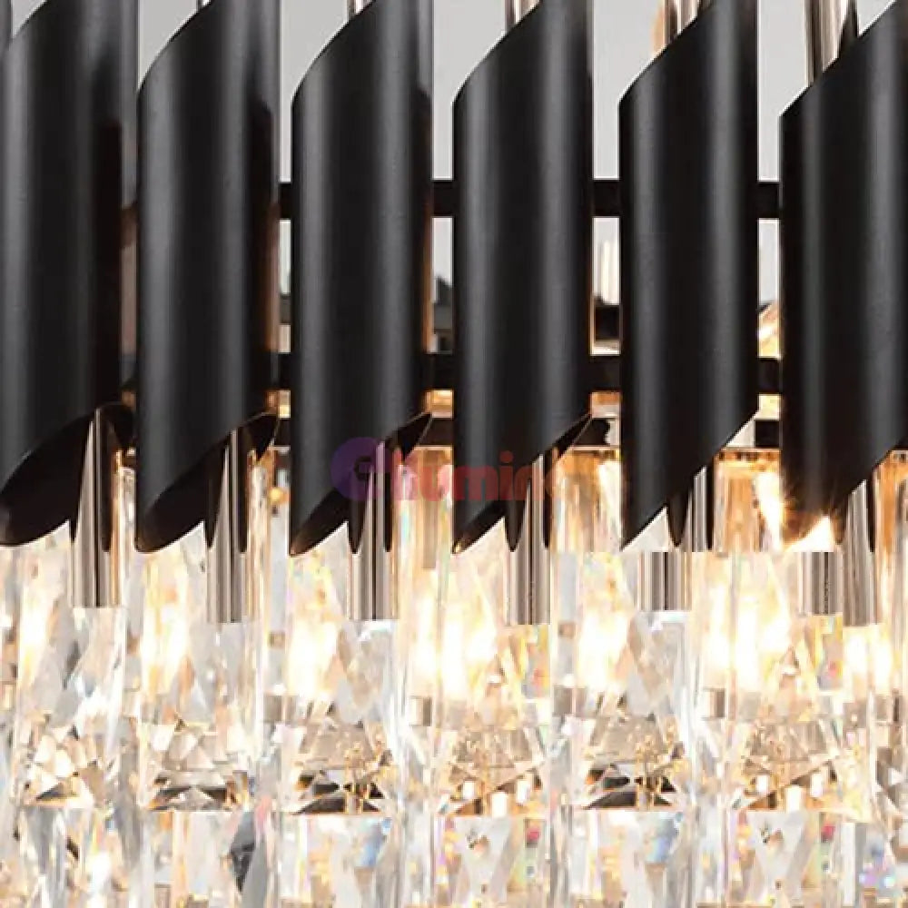 Candelabru Cristal Black Panther Square 600mm NEGRU + AURIU / 60CM / CRISTAL Chandeliers Crystal