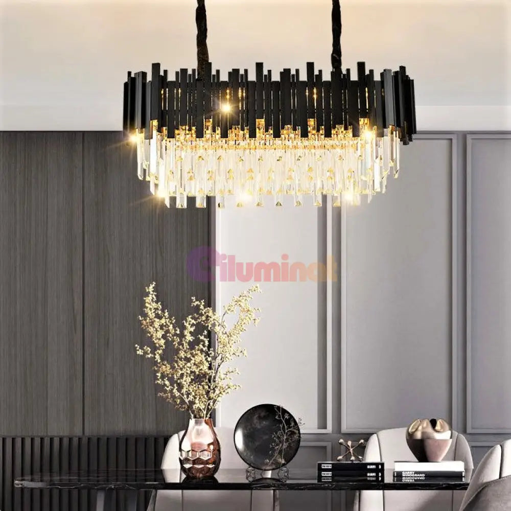 Candelabru Cristal Black Widow 800X300Mm Lighting Fixtures