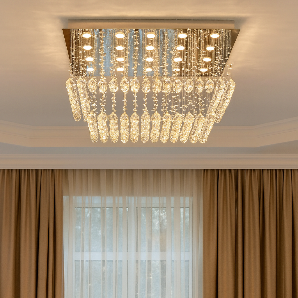 Candelabru LED Cristal Elyra 15x5W Silver Echivalent 600W ARGINTIE / CRISTAL Chandeliers Crystal