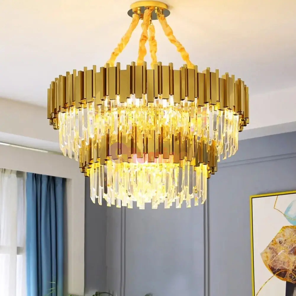 Candelabru Cristal Glory Golden Luxury 800 + 500Mm Chandeliers Crystal