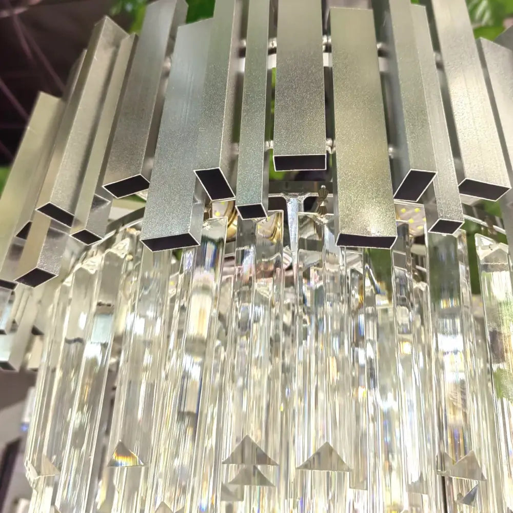 Candelabru Cristal Glory Silver 40Cm Cu Lant Chandeliers Crystal