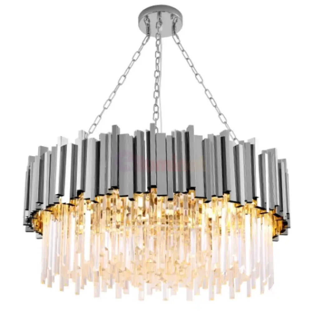 Candelabru Cristal Glory Silver 60Cm Cu Lant Led Chandelier