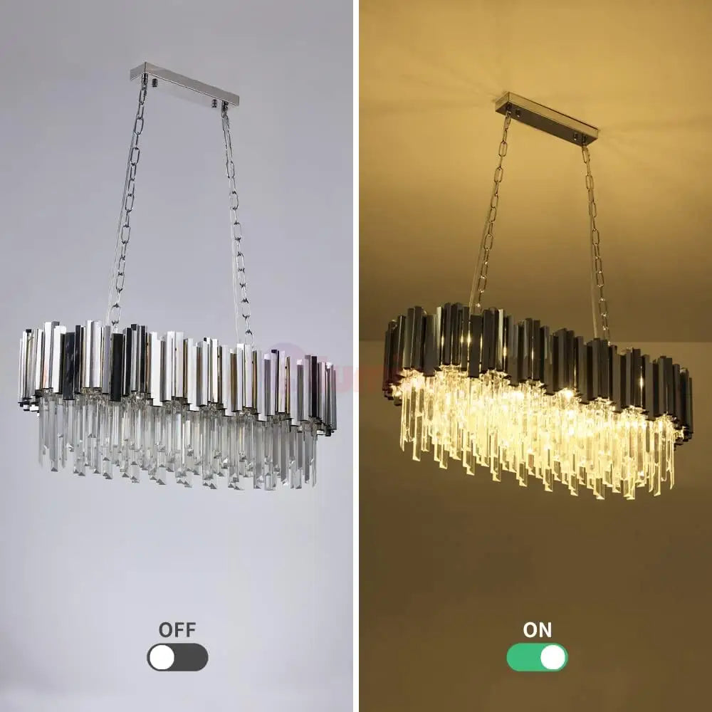 Candelabru Cristal Glory Silver 75X35Cm Led Chandelier