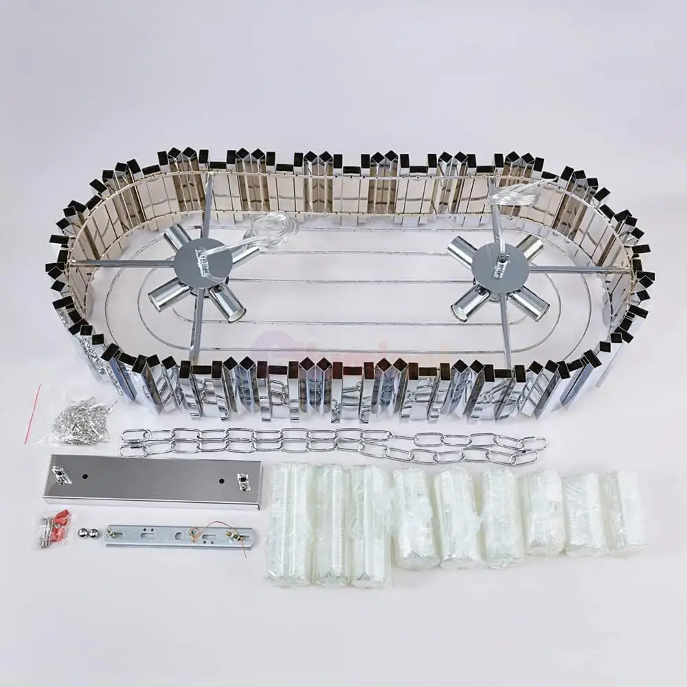 Candelabru Cristal Glory Silver 75X35Cm Led Chandelier