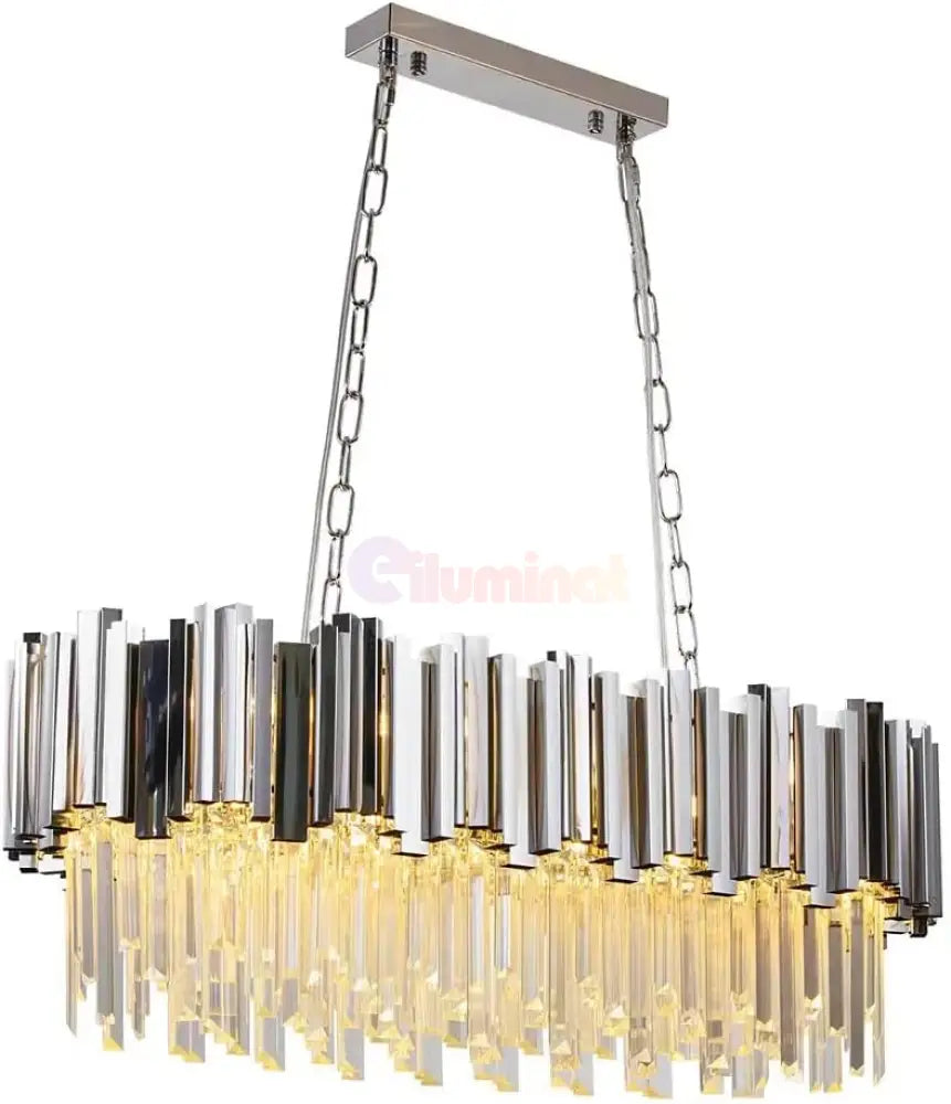 Candelabru Cristal Glory Silver 75X35Cm Led Chandelier