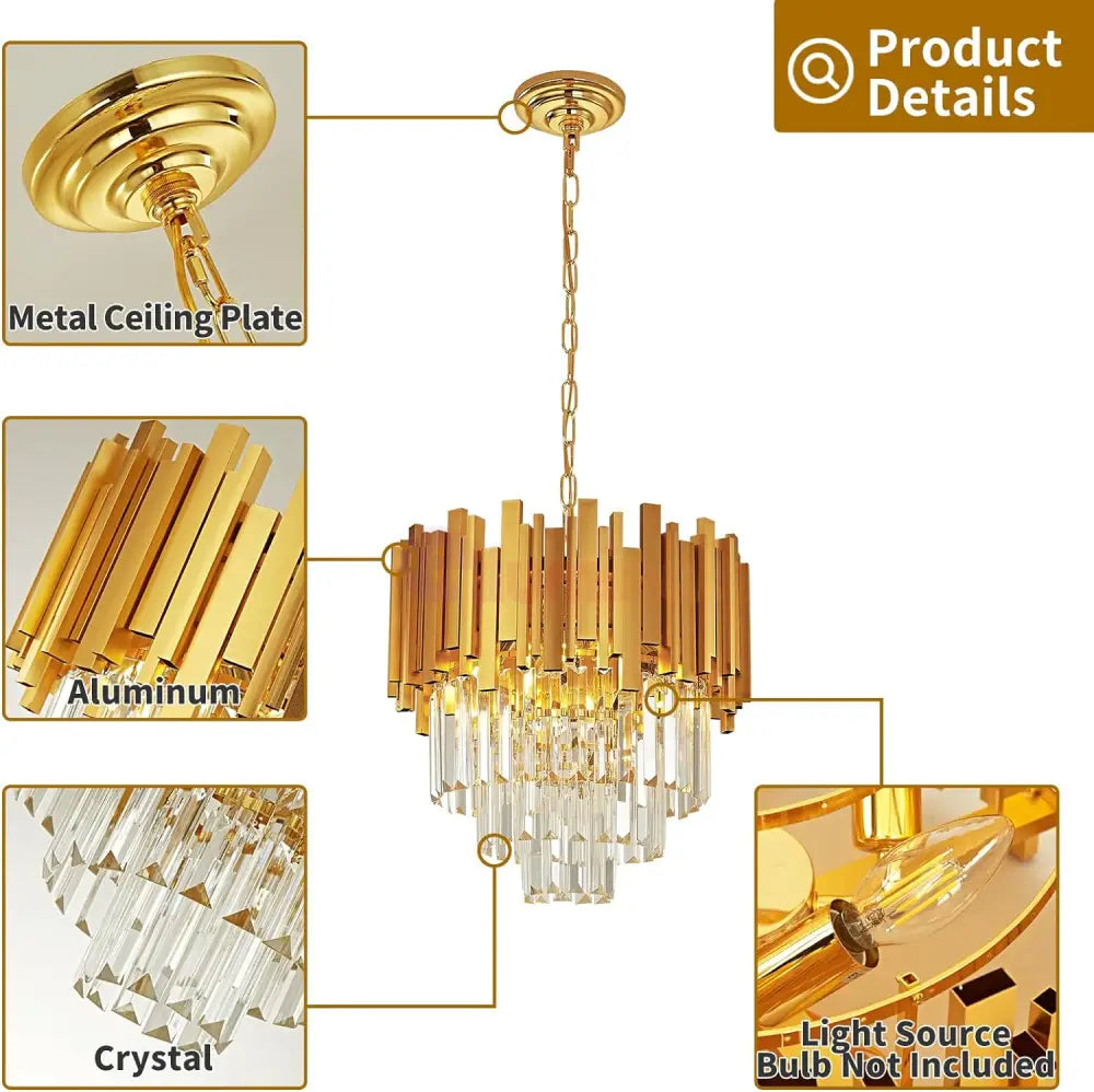 Candelabru Cristal Golden Maxi 400Mm Chandeliers Crystal
