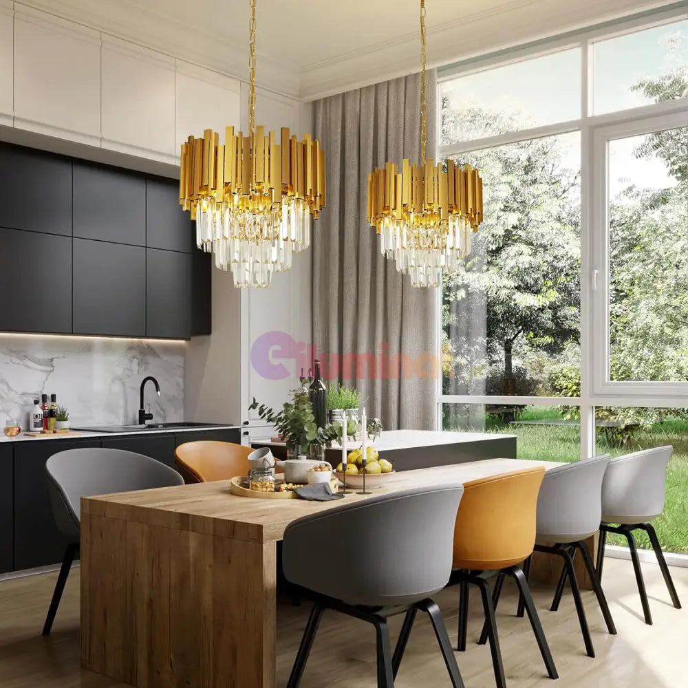 Candelabru Cristal Golden Maxi 400Mm Chandeliers Crystal