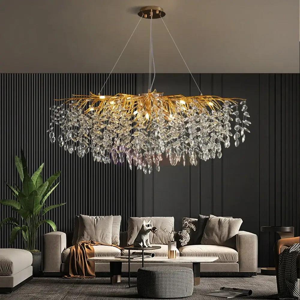 Candelabru Cristal LUXURY 120x45cm Golden Klara AURIE / CRISTAL / 120X45CM Chandeliers Crystal