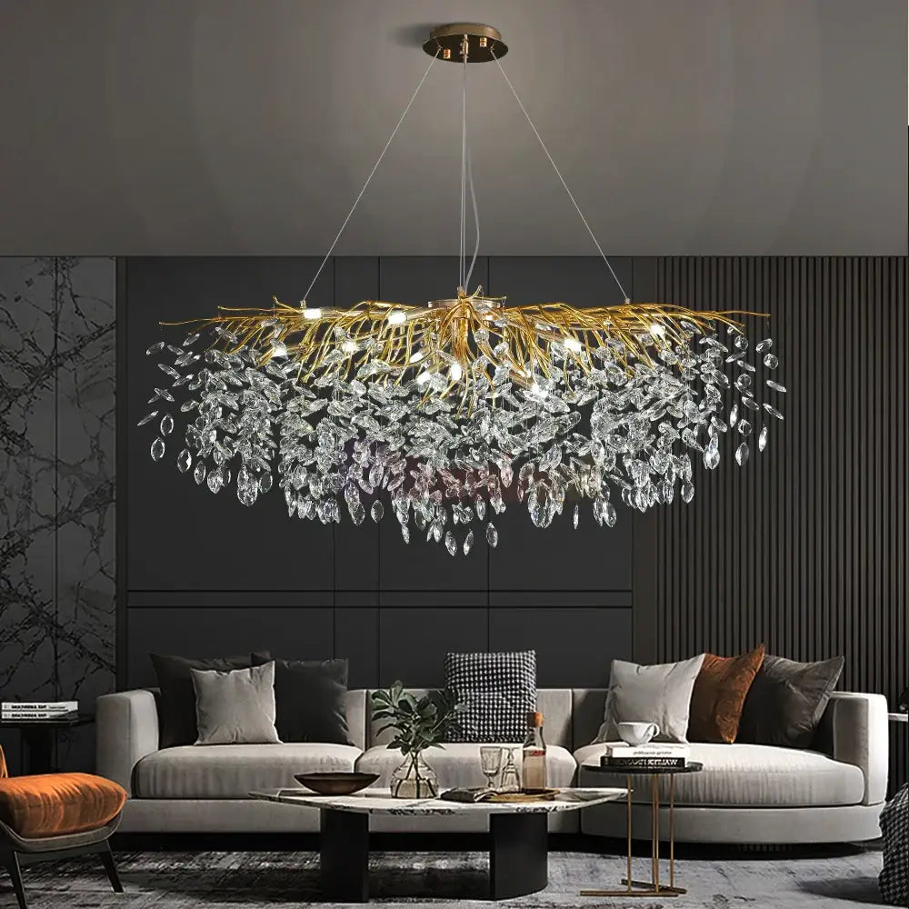 Candelabru Cristal LUXURY 120x45cm Golden Klara AURIE / CRISTAL / 120X45CM Chandeliers Crystal