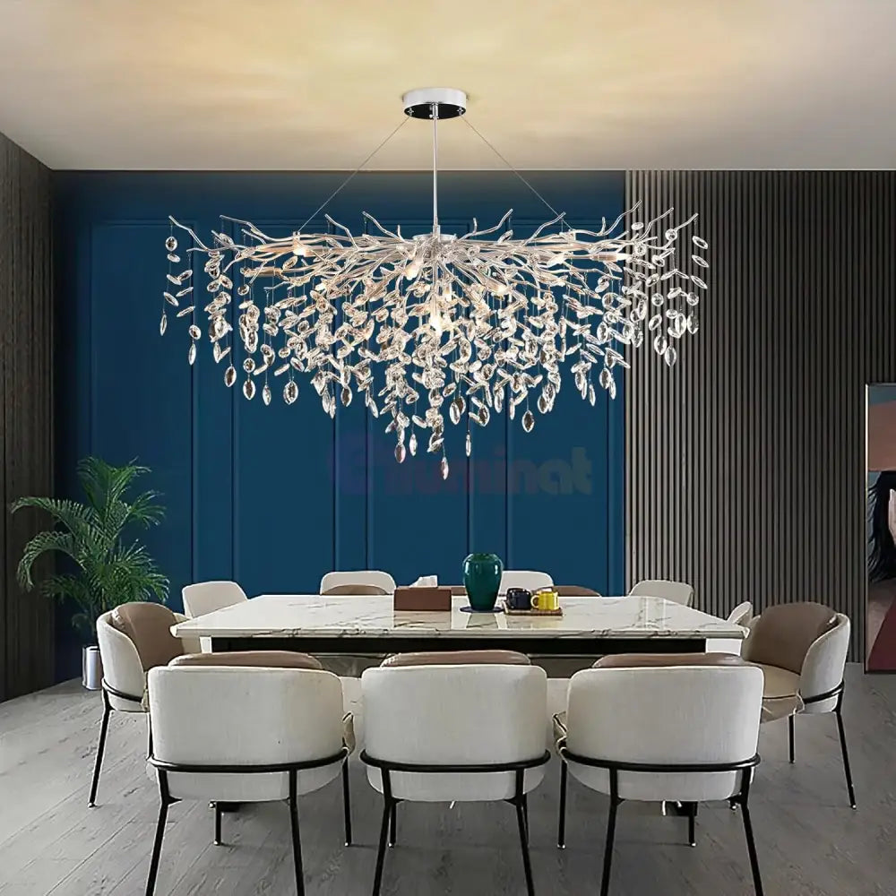 Candelabru Cristal LUXURY 120x45cm Silver Klara ARGINTIE / CRISTAL / 120X45CM Chandeliers Crystal