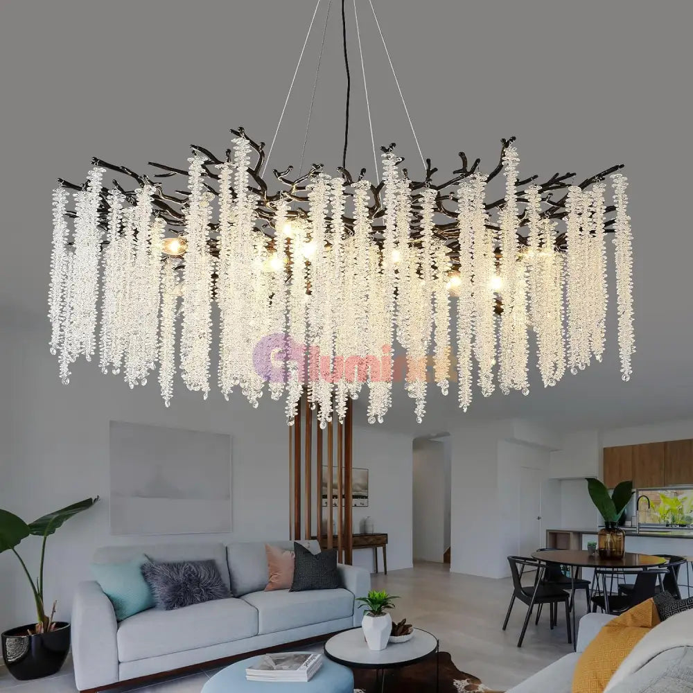 Candelabru Cristal Luxury Black Willow 100Cm Chandeliers Crystal