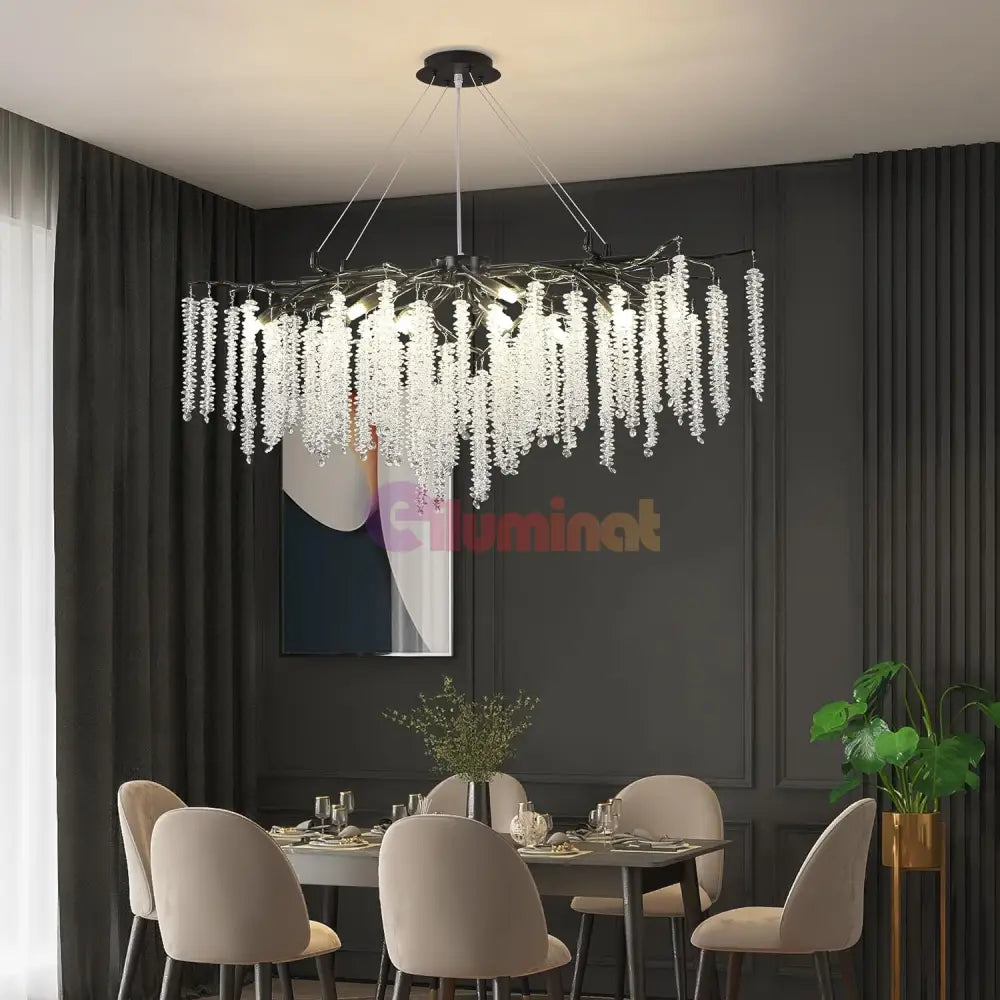 Candelabru Cristal Luxury Black Willow 120X45 Cm Chandeliers Crystal