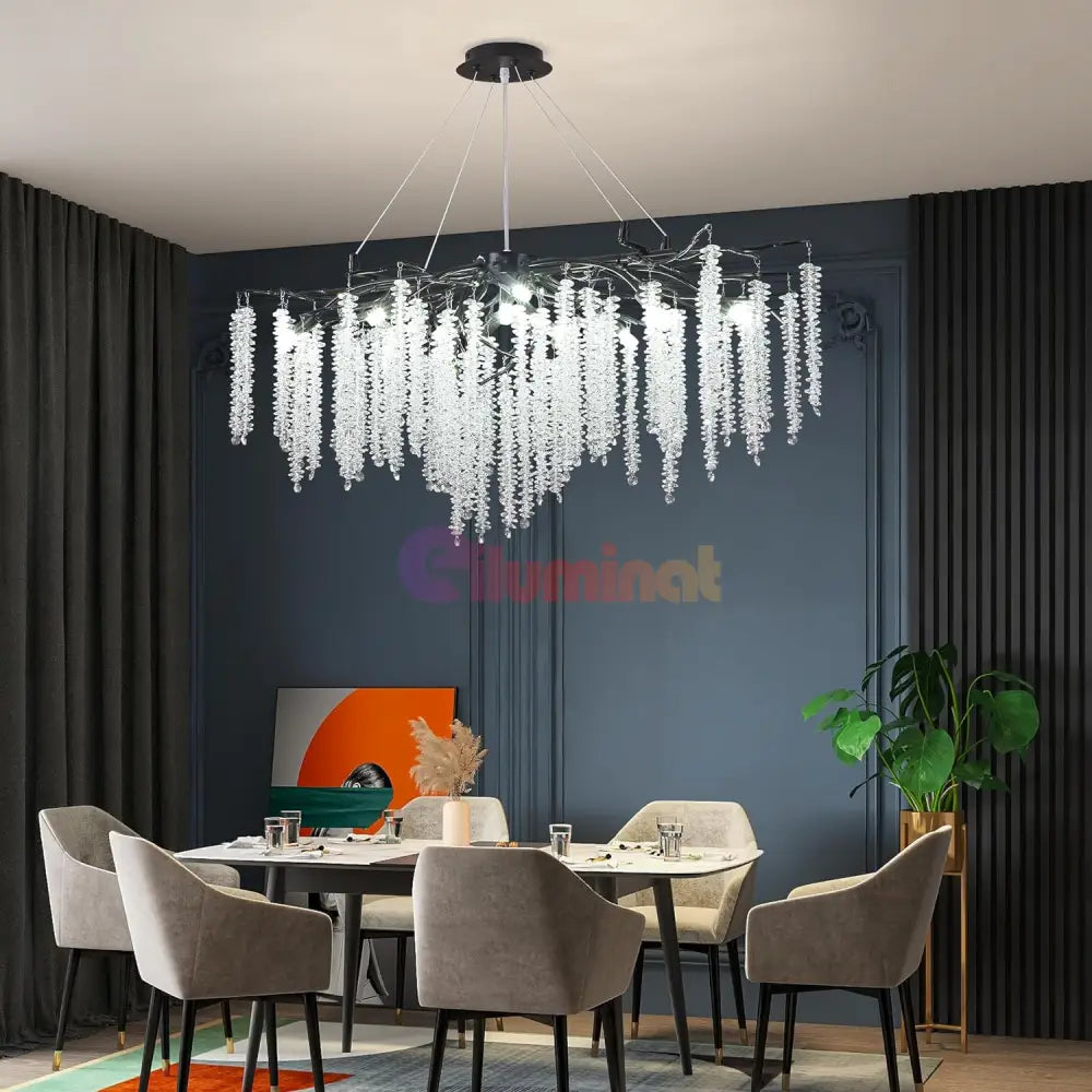 Candelabru Cristal Luxury Black Willow 150X45 Cm Chandeliers Crystal