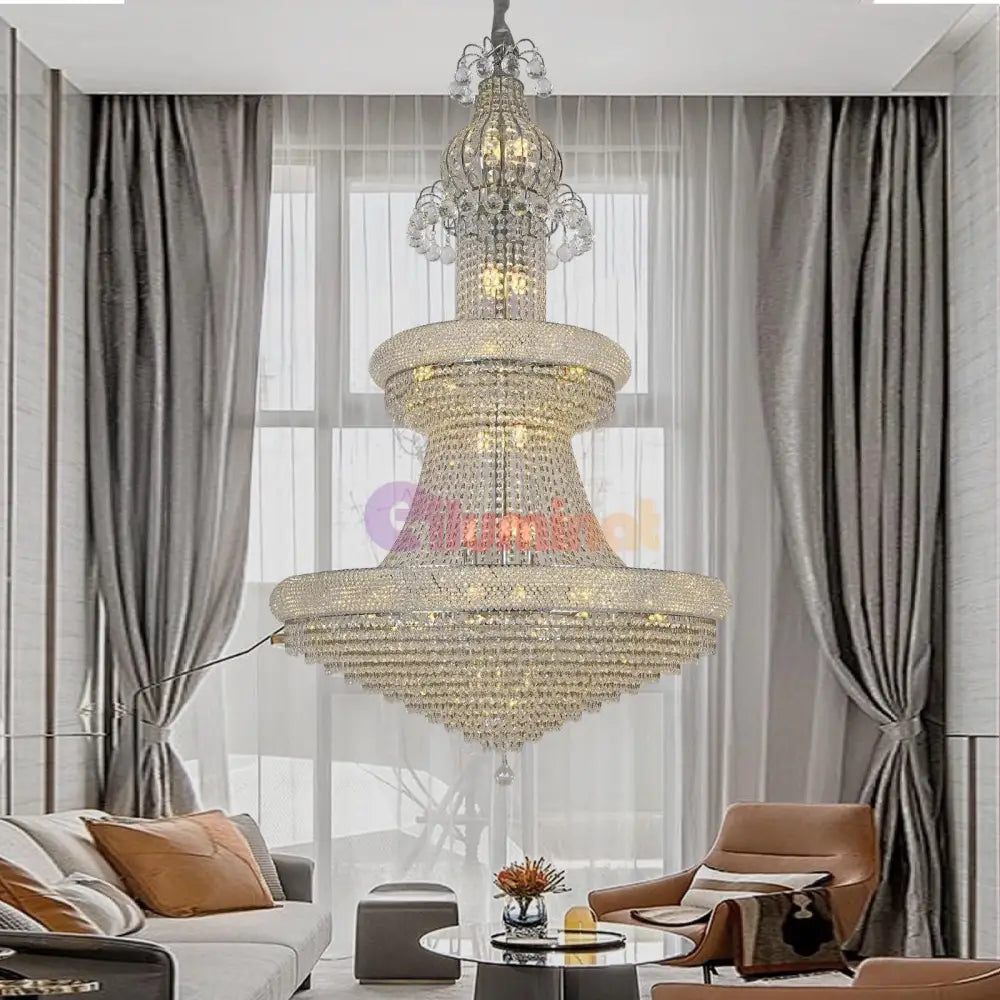 Candelabru Cristal Luxury Chrome 158Cm -P82403 Chandeliers Crystal